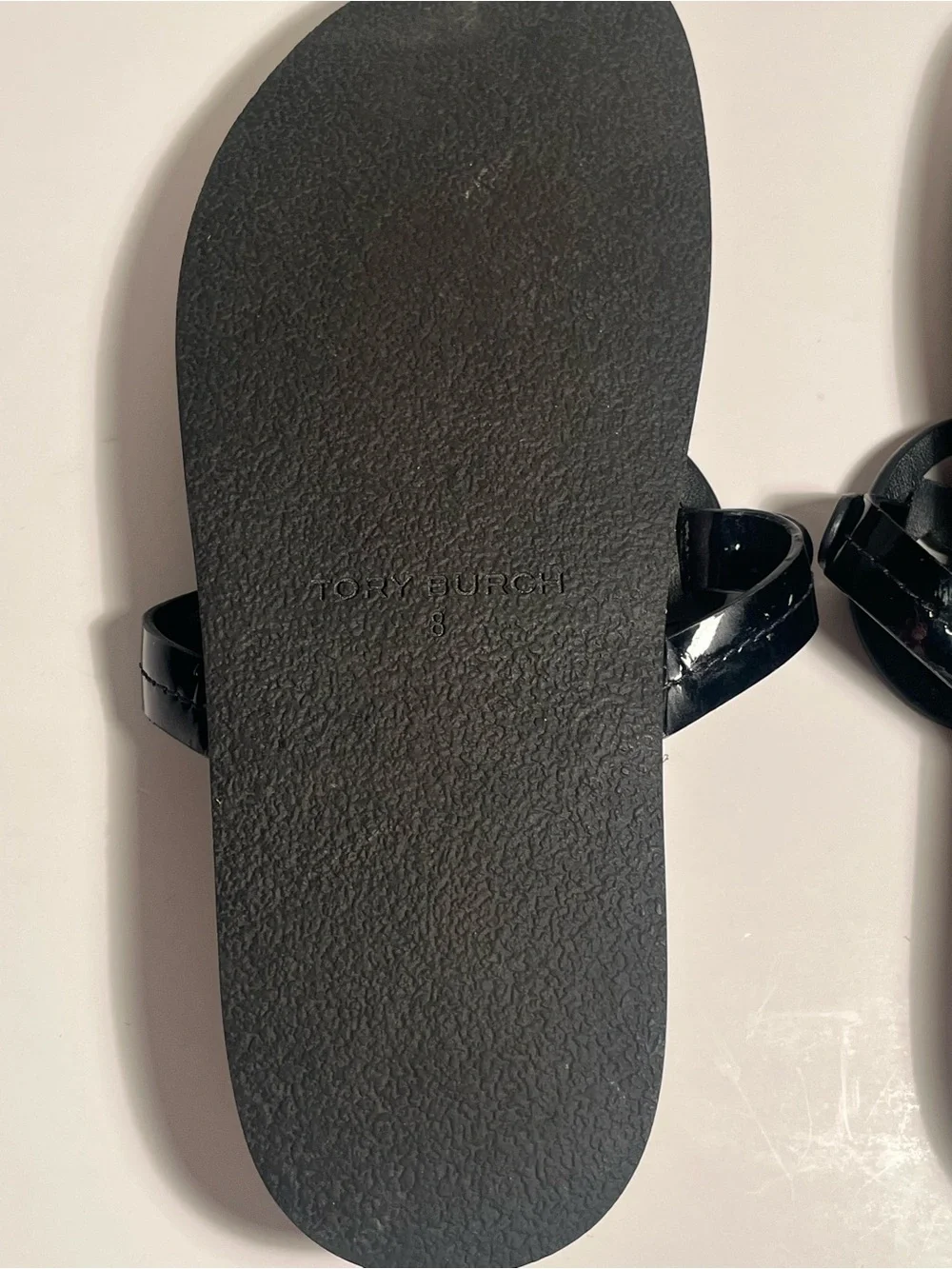 TORY BURCH  🎩🎩Black Miller Logo Thong ( BIRKENSTOCK STYLE) size 8